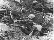 a dead soldier in a trench